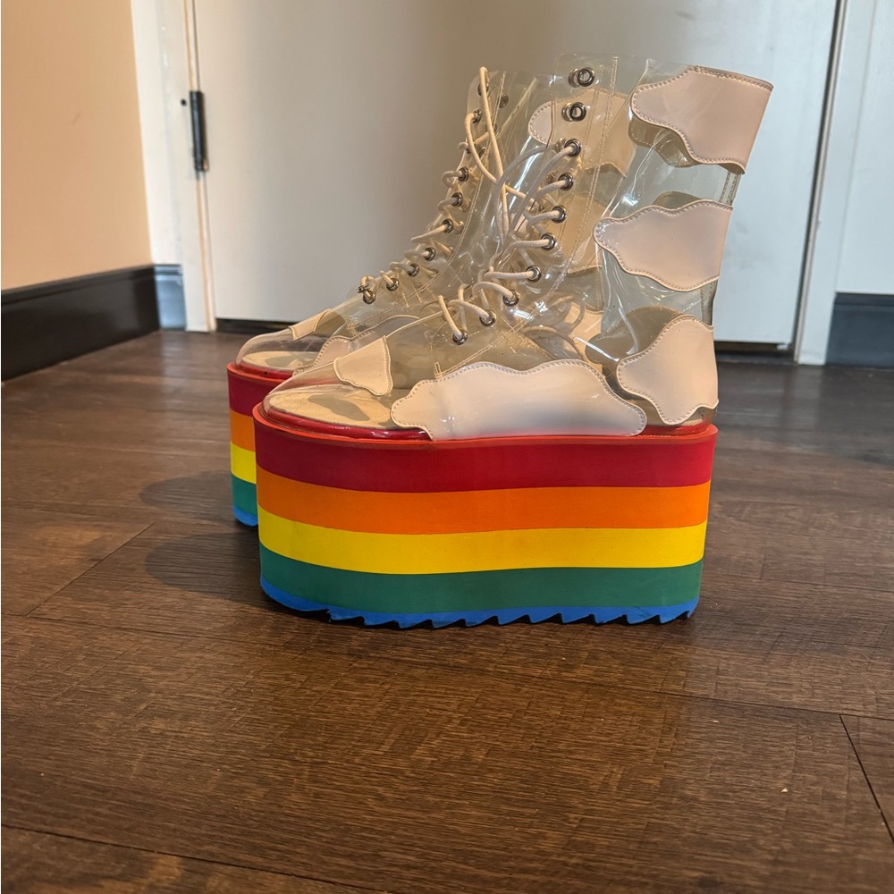 COPY - Clear Cloud Rainbow Platform Shoes